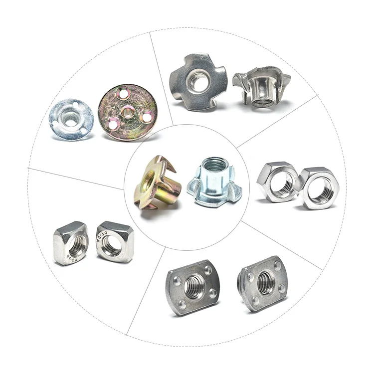 Wholesale Stainless Steel High Quality Carbon Steel Customized Four-Jaw Nut T Nut