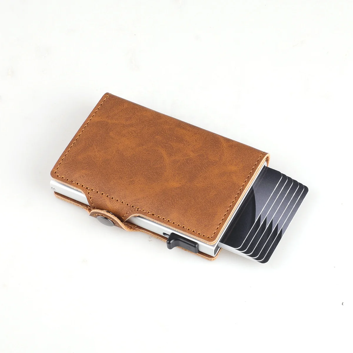 Mens Slim Wallet Money Clip RFID Blocking Credit Card holder Minimalist Wallet genuine leather card holder for Gift
