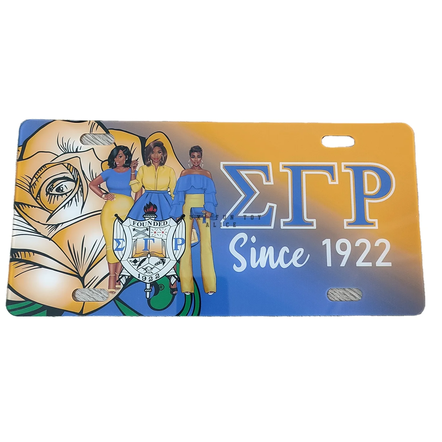 Wholesale New Style Acrylic Car License Plate license plates Sigma Gamma Rho Custom license plate