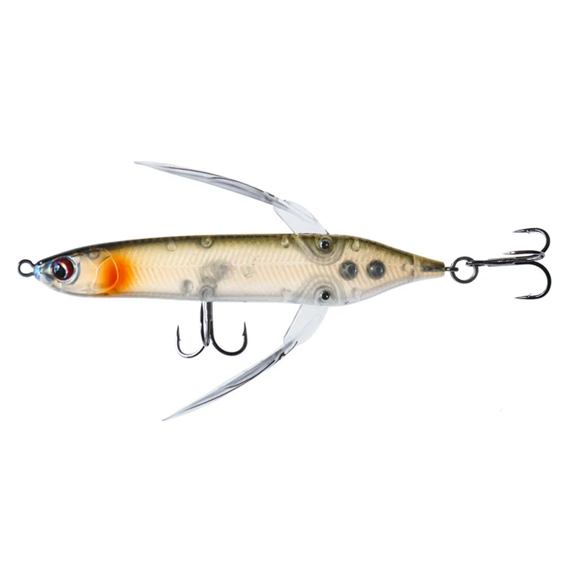ZHUO RUN New Finesse Crawler Hard Bait 80mm 6.5g Wobbler Topwater Fishing Lures Pencil Lure Minnow Popper Floating Fishing Lure