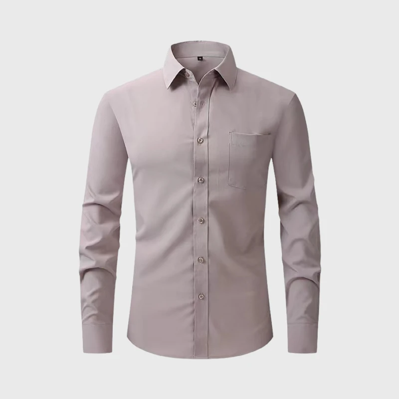 Accept Custom Highclass Grey Formal Business Dress Shirt Cotton Shirts For Men