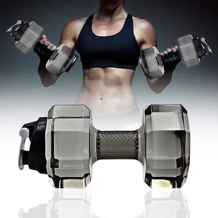 Dumbbell Shaped Water Bottle Fitness Custom Logo Hot Sale 2.2L 2.5L Agua Waterbottle Water Bottle Dumbbell