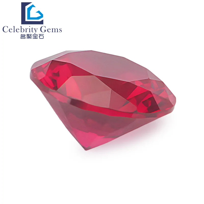 Celebrity gems Factory Wholesale 5# Ruby Lab Gemstone Round Shape  Loose Stone Synthetic corundum