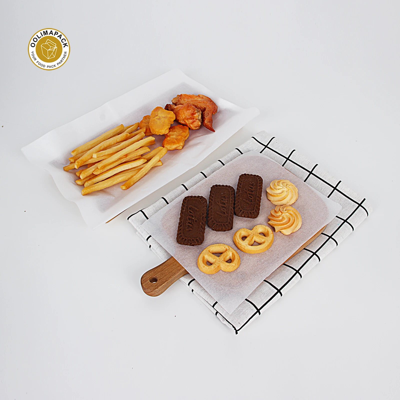 OOLIMA Food Good Material Wax Paper Sheets For Burger Wrapping