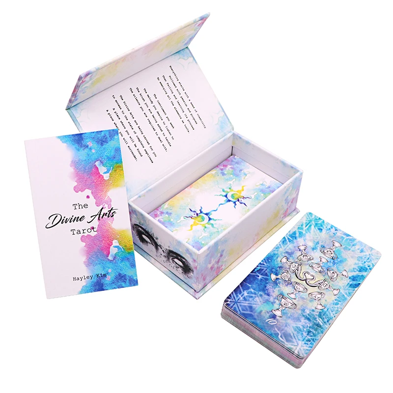 Custom Printing Oracle Gold Foil Deck High Quality Golden Edge Side Golden Paper Tarot Cards 78 Decks With Magnetic Box