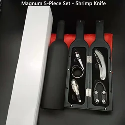 Corkscrew Set Bar Accessories 5 Pieces Metal Wine Bottle Opener Set Stainless Steel Bottle Shape Wine Corkscrew Gift Set