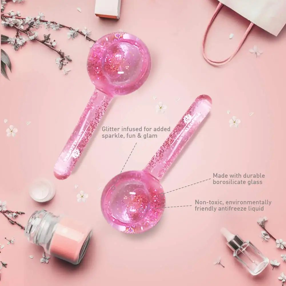 Pink Blue Rose Gold Globes Summer Cooling Facial Ice Globe for Face Anti Aging