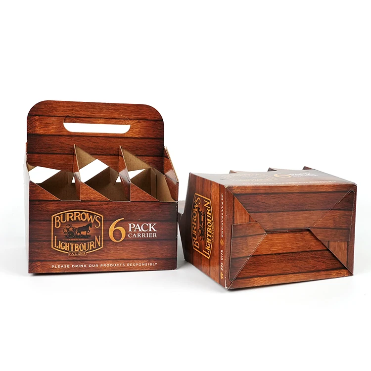 Custom logo printed Corrugated six pack wine  Packaging recyclable Cardboard Strong Moving Corrugated beer Shipping Boxes