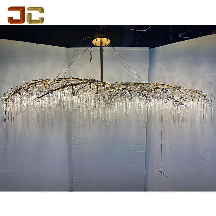 JC LIGHTING custom made modern creative original droplight iceberg crystal drop glass Custom chandelier luxury for villa