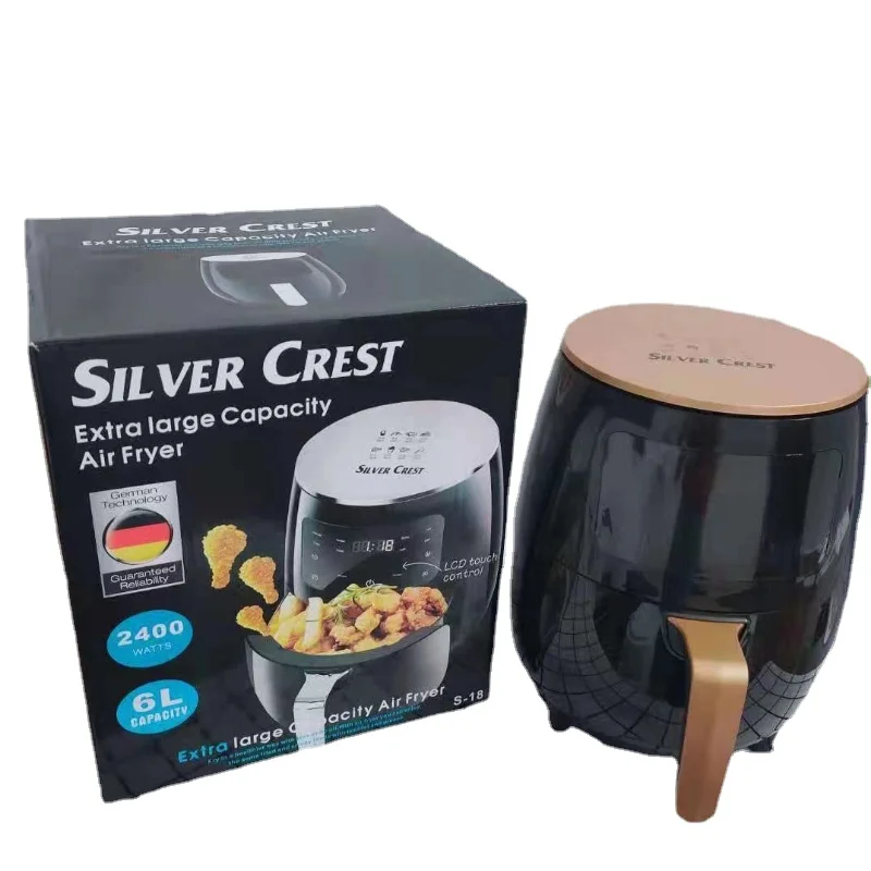 LEYI 4.5L 5L 8L  Cooker Deep Oven Air Fryer with Video - Silver  6L