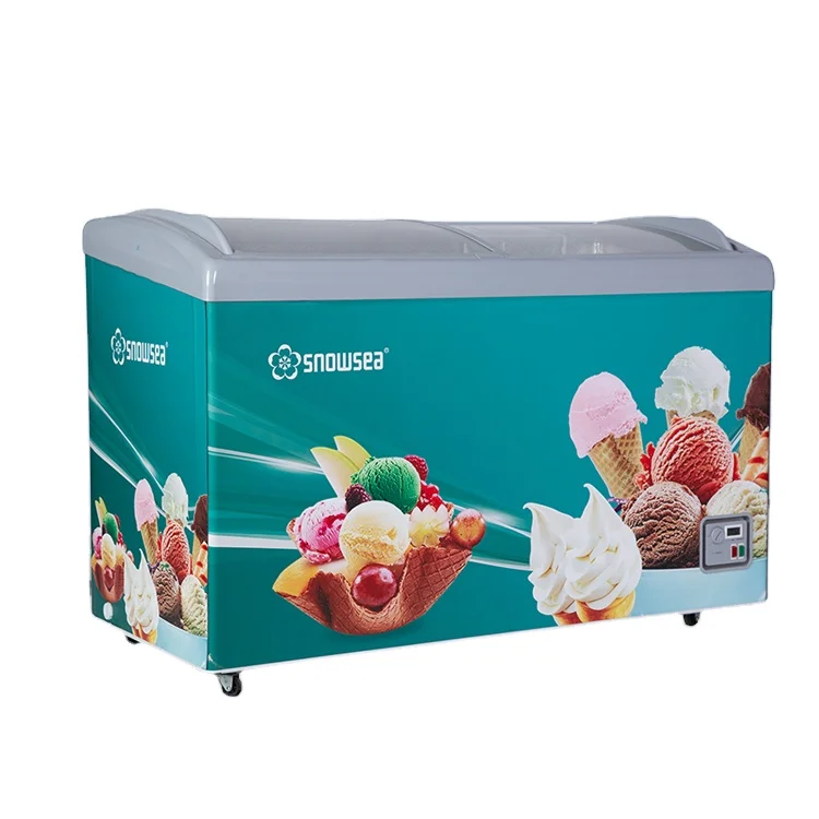 Горячая Распродажа морозильная камера 468L для мороженого коммерческого использования стеклянная дверь супермаркетов