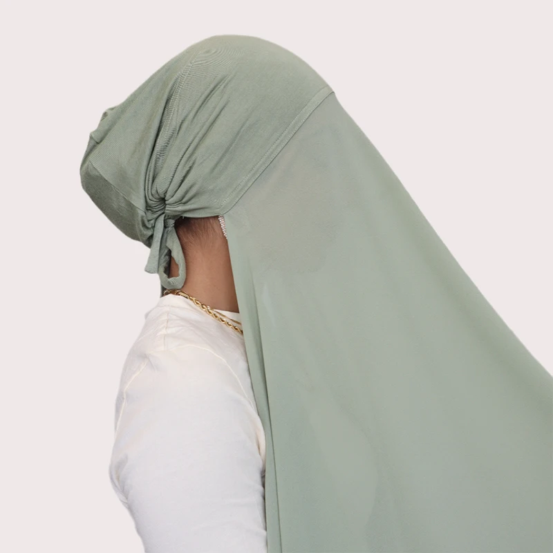 Sell well Popular muslim women instant chiffon scarves hijab with tube underscarf hijab