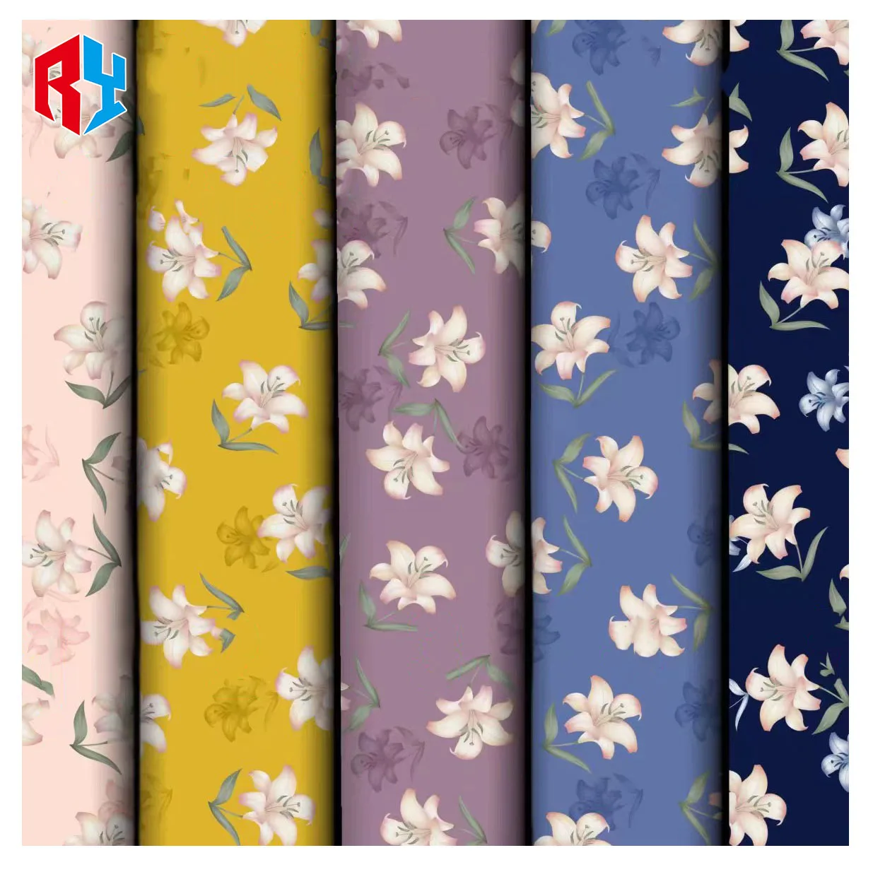 AIXIU 45s soft challis rayon fabric viscose plain fabric rayon floral printed105gsm 100% rayon fabric for dresses