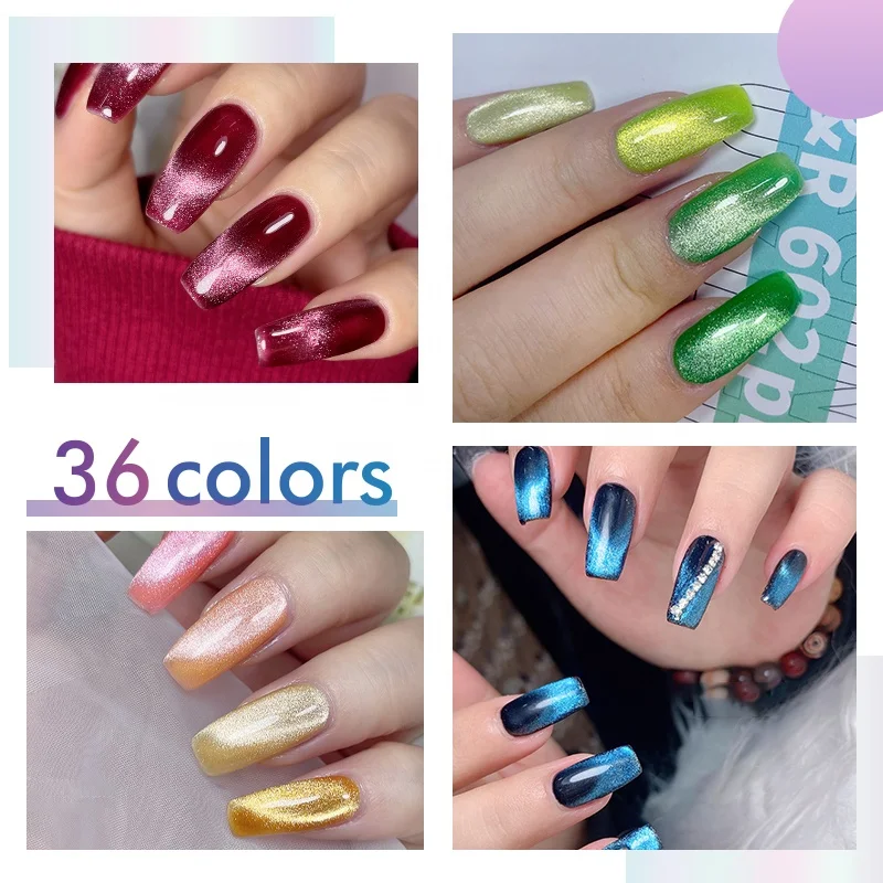 Super Popular 36colors Collection Crystal Cat Eyes Rubber Base Cat Eye Gel Polish Set Box OEM Nail Polish Supplies