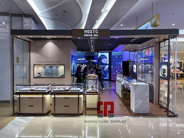 Processing high-grade jewelry display cabinet Gold jewelry display cabinet stainless steel jewelry counter glass display cabinet