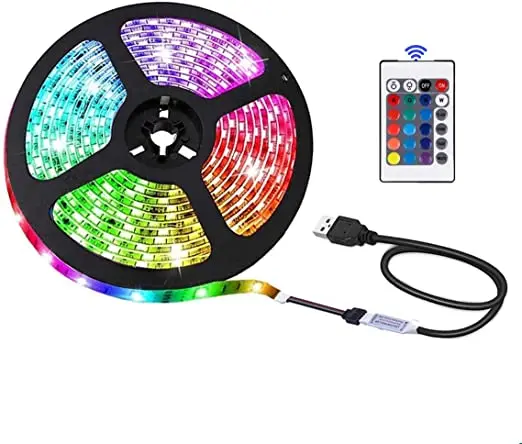 5050RGB LED strip light kit waterproof DC5V full color USB 24 keys music  TV background ambient  led strips