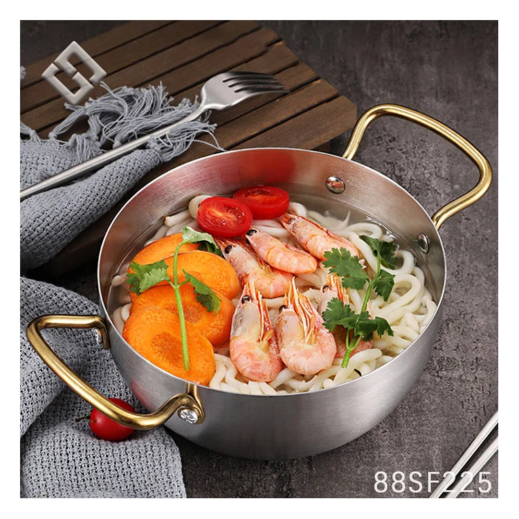 Korean Restaurant Kitchen Cookware Stainless Steel Soup Pot Mini Hot Pot Wholesale Cooking Pots