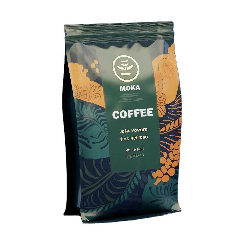 Custom Printed Foldable Luxury Parachute Coffee Bag Brazil Texture 4Oz Coffee Bag Embossed Coffee Bag