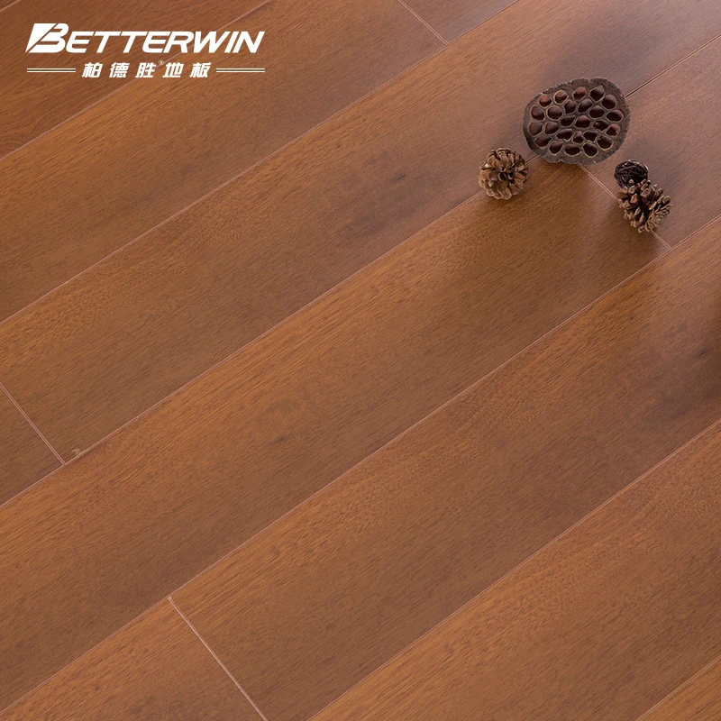 8mm-12mm Click Laminate Wood Flooring Waterproof Anti-Slip Easy Installation Walnut Color Laminate Flooring