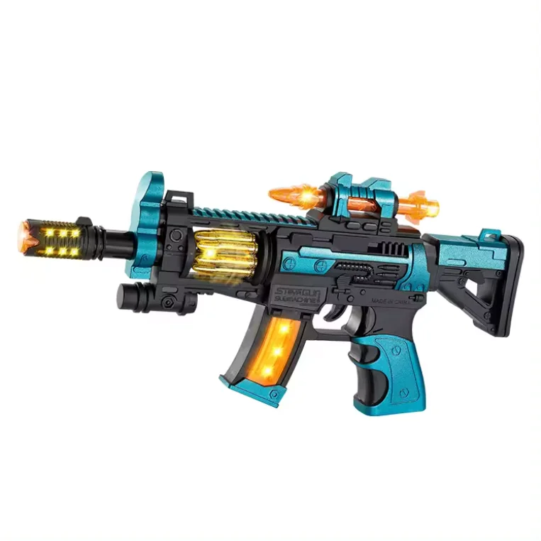 HT Electric Gun Toy With Sounds & Light-up Toys Flashing Vibrating Plastic Gun Toys For Boys