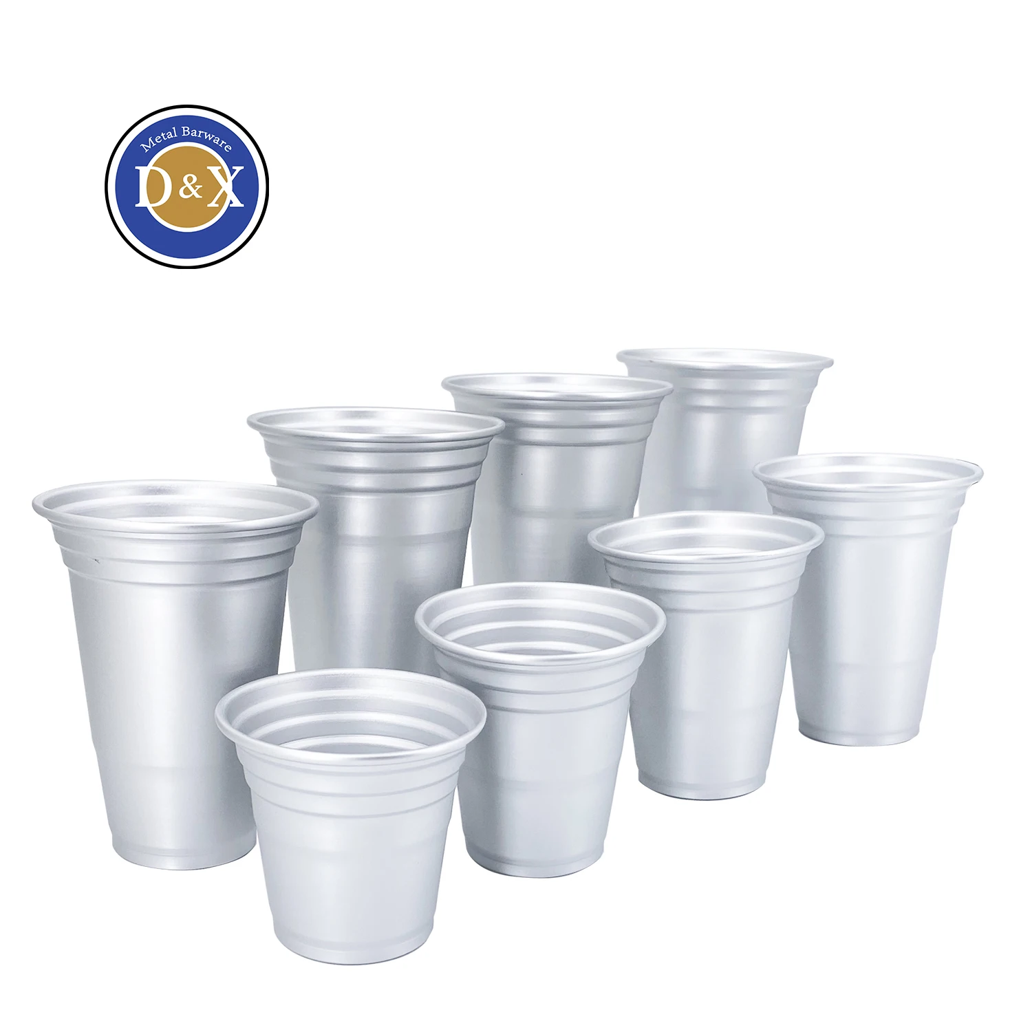 Custom Colored Party Cup Promotional Disposable Aluminum Drinking Cup Beer Metal Tumbler Reusable Aluminum Cup