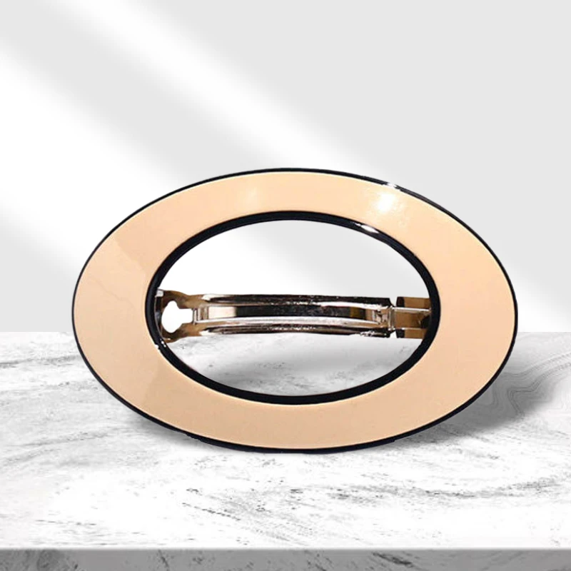 acetate french barrettes hair clips oval shaped hollow round hair clips ladies hairclips hair accessories barrettes for women