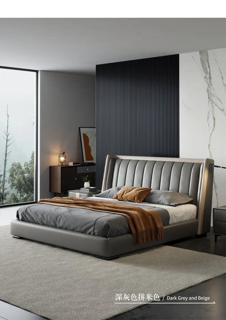 AJJ B04 Hot sales luxury modern italian style  bed new double bed dressing table design furniture  bedroom  sets