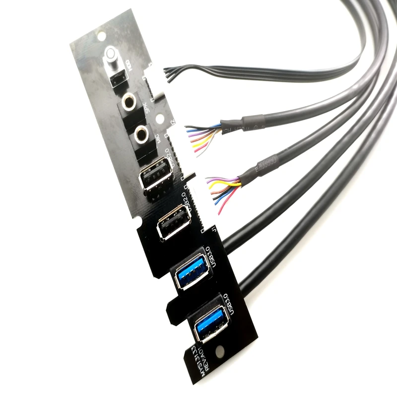 Передняя панель с двумя USB3.0 + двойной USB2.0 HD AUDIO светодиодный SW компьютерный корпус передней панели кабель обновления Модель