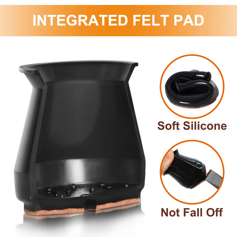 16pcs Factory Supply Furniture Moving Kit No Noise Felt Floor Protector Self Adhesive Felt Furniture Pads Black