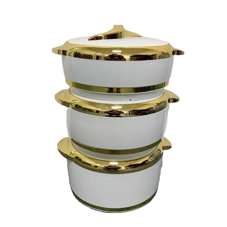 Heat preservation round hot pot food warmer set for freshness preservation  1.5L+2L+2.5L food warmer set casserole
