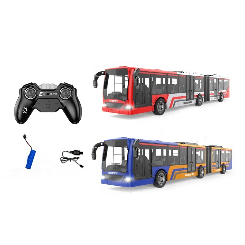 4 function 2.4G remote control bus car toys with light and USB