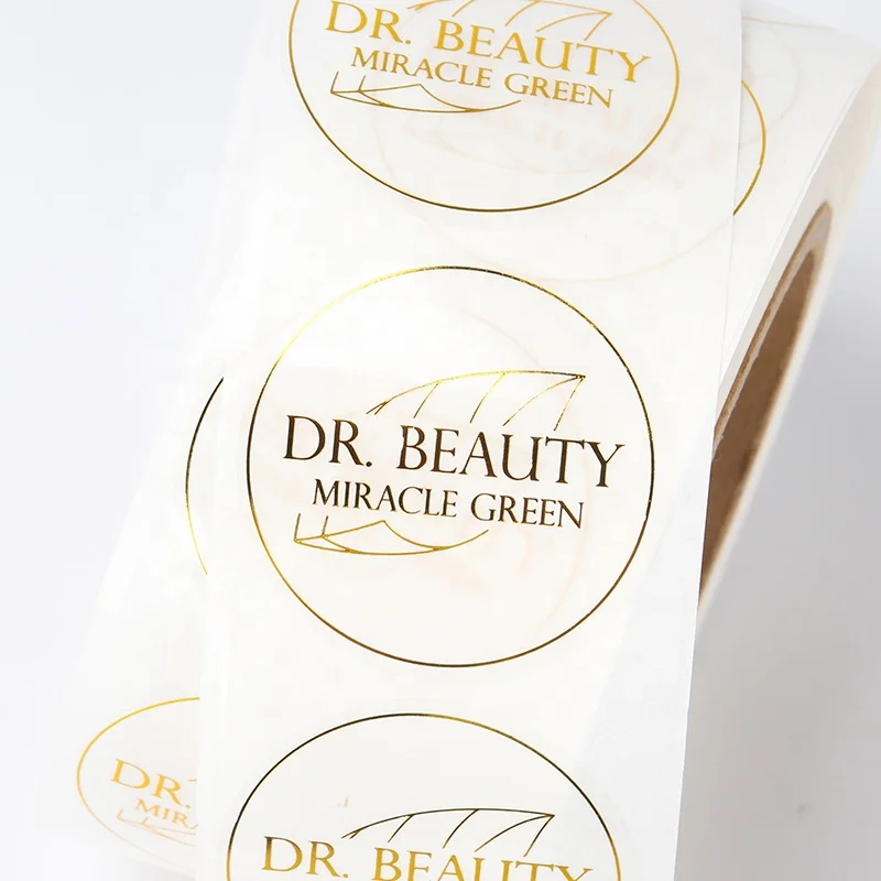 Custom adhesive private cosmetic clear bottle logo sticker cosmetic ingredient label white label cosmetics