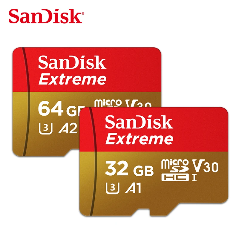 Двойной Флеш-накопитель SanDisk A2 Extreme Micro SD Card 64 Гб U3 32 ГБ памяти V30 100 МБ/с. Class10 флеш-карта TF Поддержка 4K
