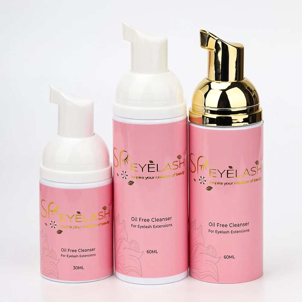 private label high quality eyelash extension cleanser foam cleaner lash shampoo kit with brush