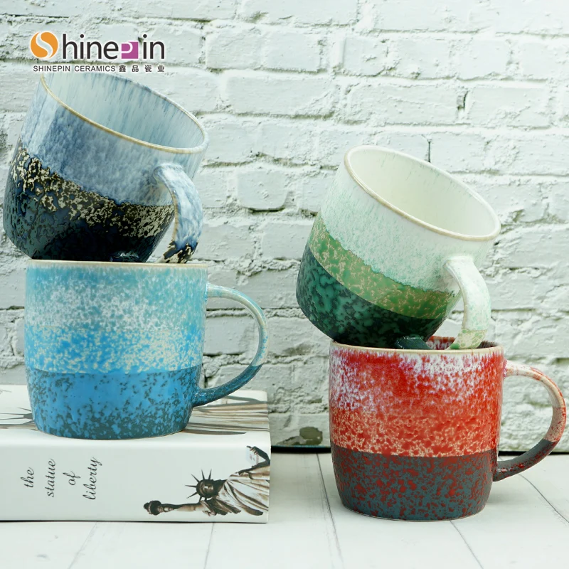 Wholesale custom sublimation blank glaze colored porcelain tea and coffee cups clay mug ceramic coffee ceramic mugs with saucer