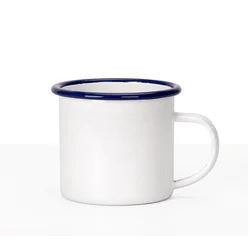 Black Blue Enamel rim Birthday gift Enamel mug sublimation blank