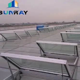 Modern Large Automatic Warehouse Skylight Top Hung Loft Window Sliding Folding Open Styles Huge Design Villas Campers Louver
