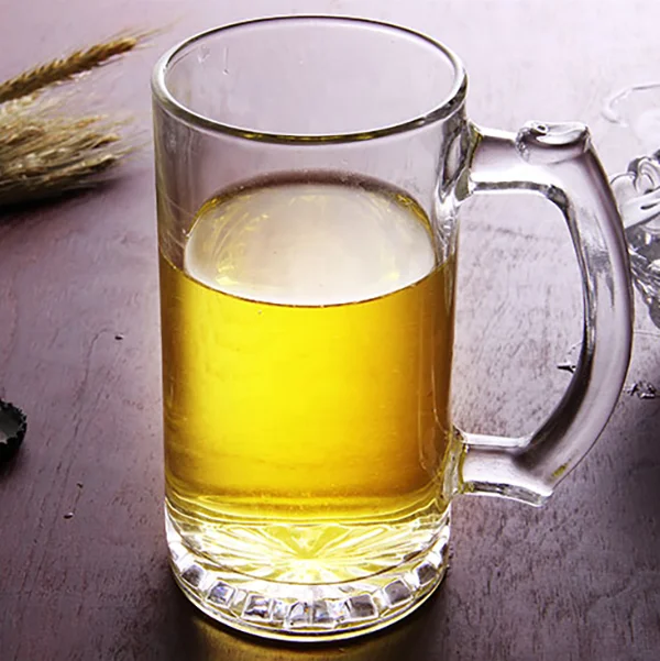 16oz wholesale Classic Beer Mug glasses Clear Lead-Free Freezer Beer Cup Heavy Drinking Beer Glass Stein with Handle