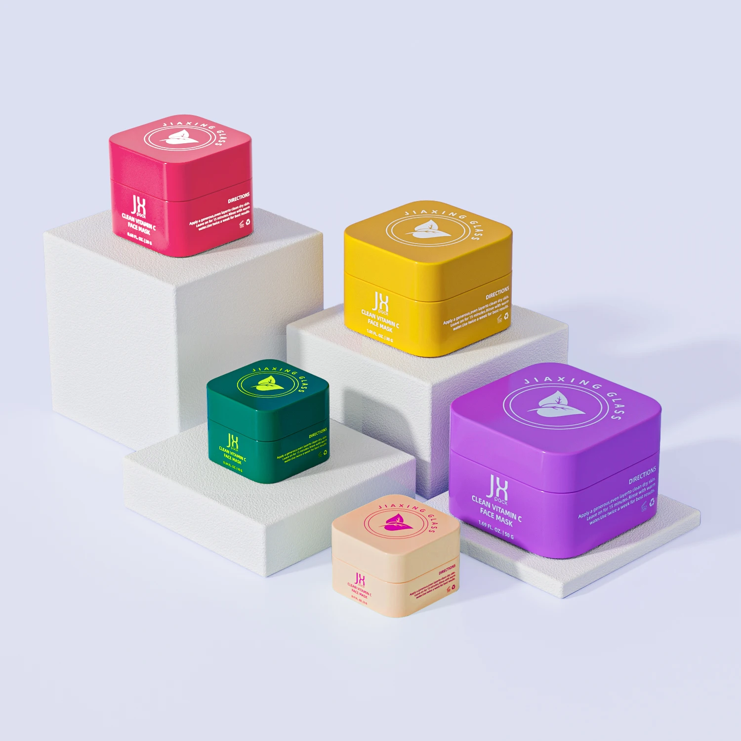 5g 10g 20g 30g 50g cosmetic packaging pink green purple face hand hair cream container PP plastic cream jar with plastic lid