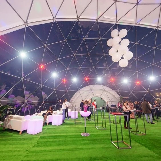 Luxury 20M 25M Diameter Transparent PVC Outdoor Party Event Wedding Igloo Dome Tents For Events 500 1000 People