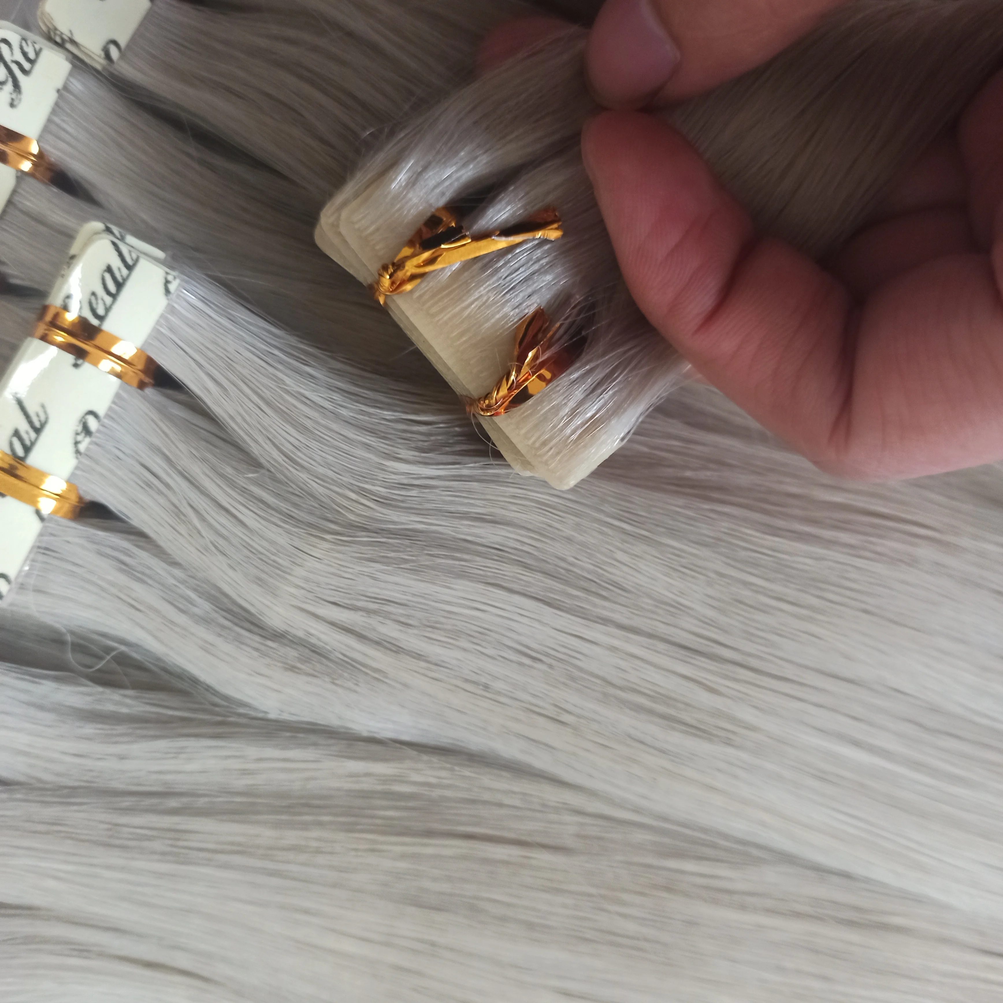 USA European Best Wholesale Price 100% Human Hair Blue White invisible Tape in Double Drawn Remy Tape Hair Extension