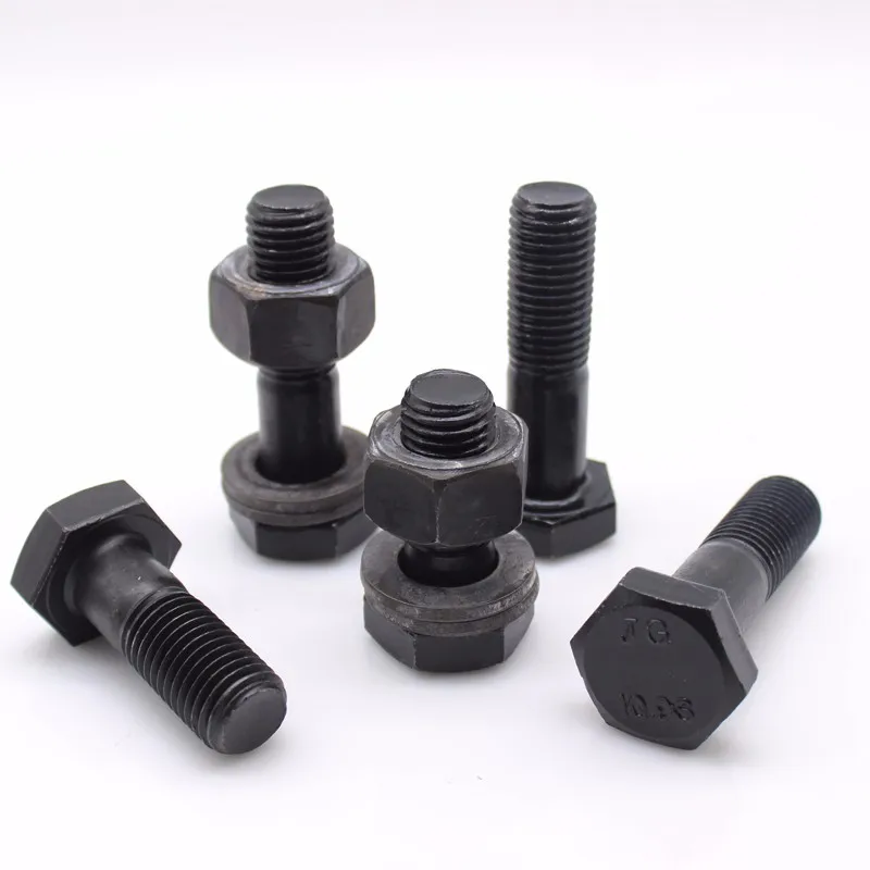 Carbon steel stainless steel outer hexagon bolts Natural color electroplating black 8.8 high strength bolts