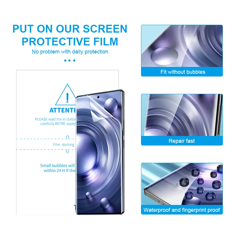 Imported flexible hydrogel film pelicula hidrogel Anti blue light block cellphone screen protector for mobile phone