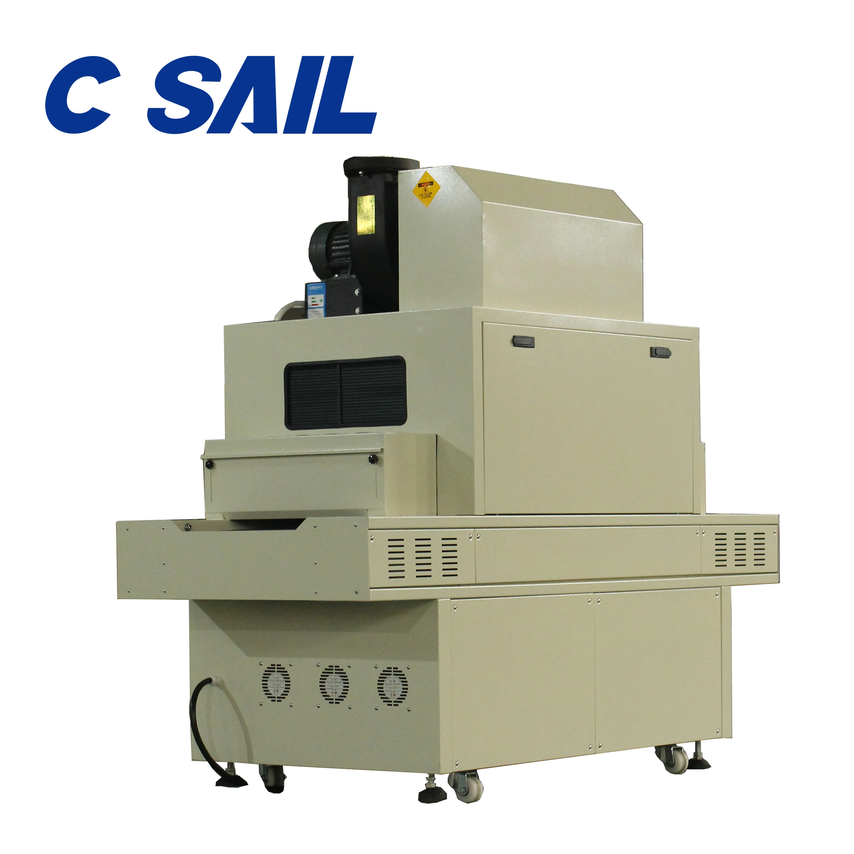 small conveyor belt tunnel UV dryer for UV glue drying process