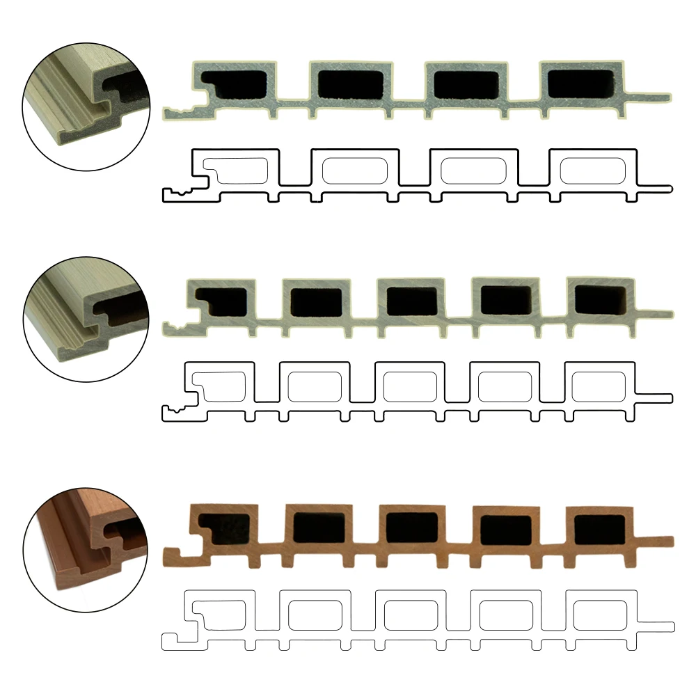 Manufacture Waterproof Outdoor Wall Panels WPC Material Exterior Composite WPC Wall Cladding