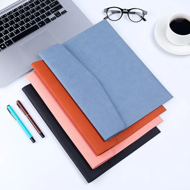 Hot sale PU leather Document bag A4 file holder business Envelope file bag custom logo office meeting bag for document