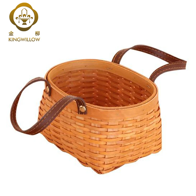 hand-woven wooden floral arrangement flower basket wood hanging flower basket basket