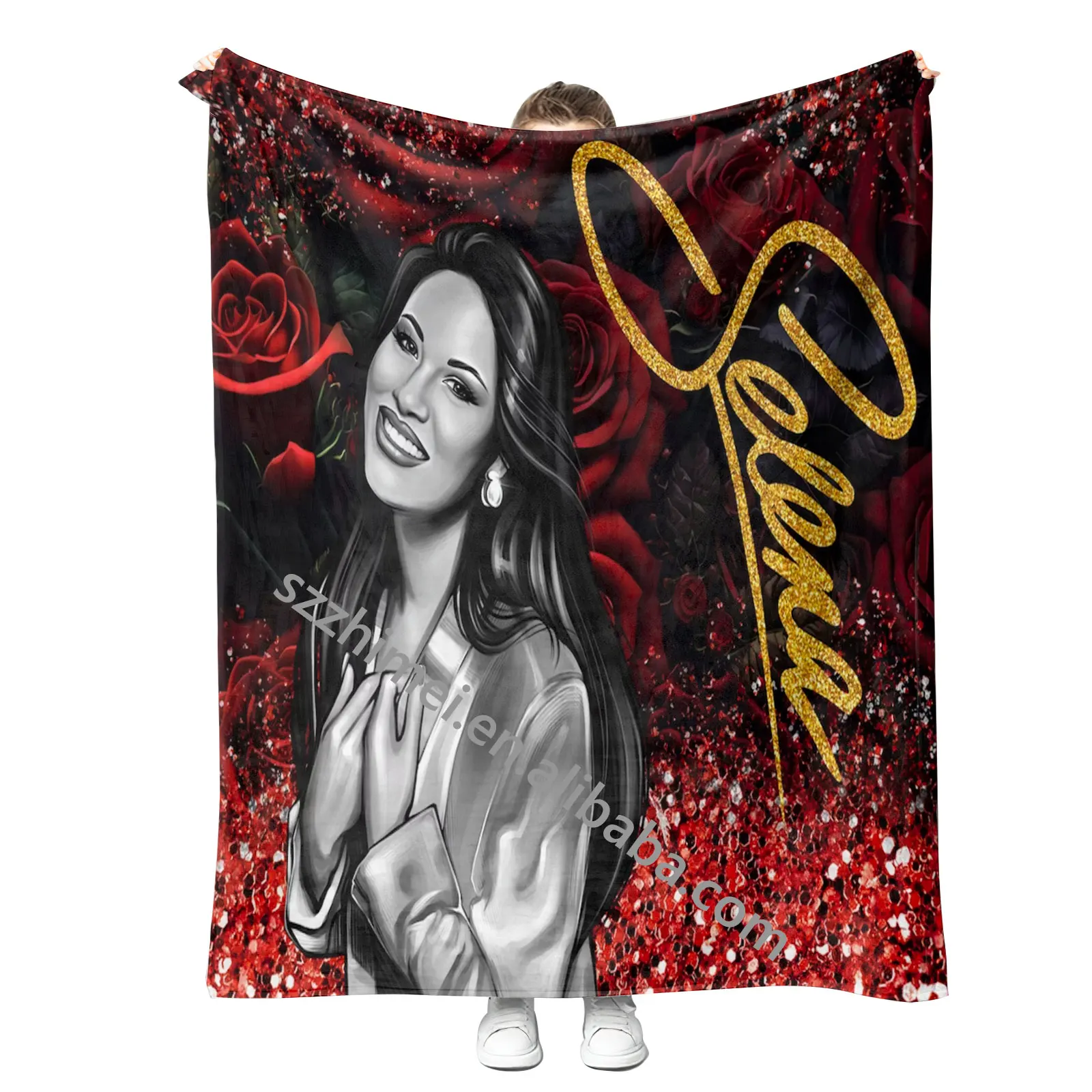 New style customizable popular singer selena collection famous star character weighted soft blanket flannel blanket