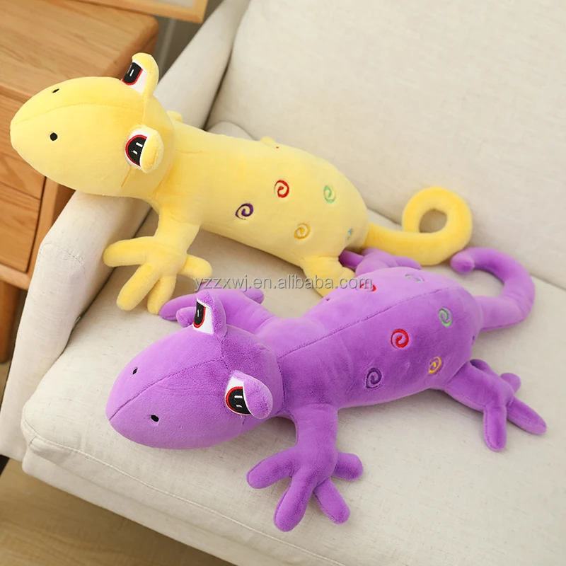 Realistic Colorful Stuffed Gecko Plush Toy Monster Soft Toy Manufacturer Creative Long Tail Animals Plushie Geckos