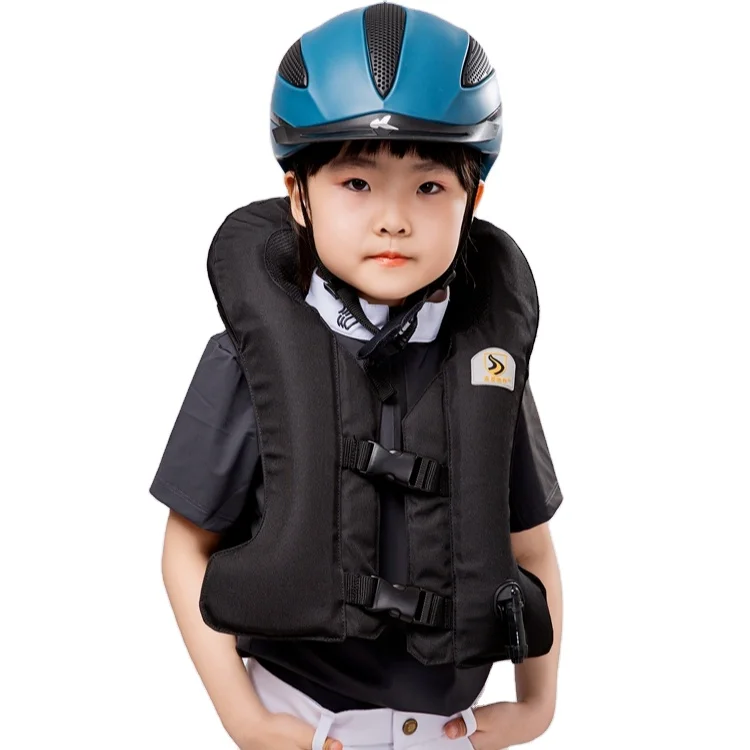 Fashionable and high-quality black security air vest motorcycle airbag jacket for kids